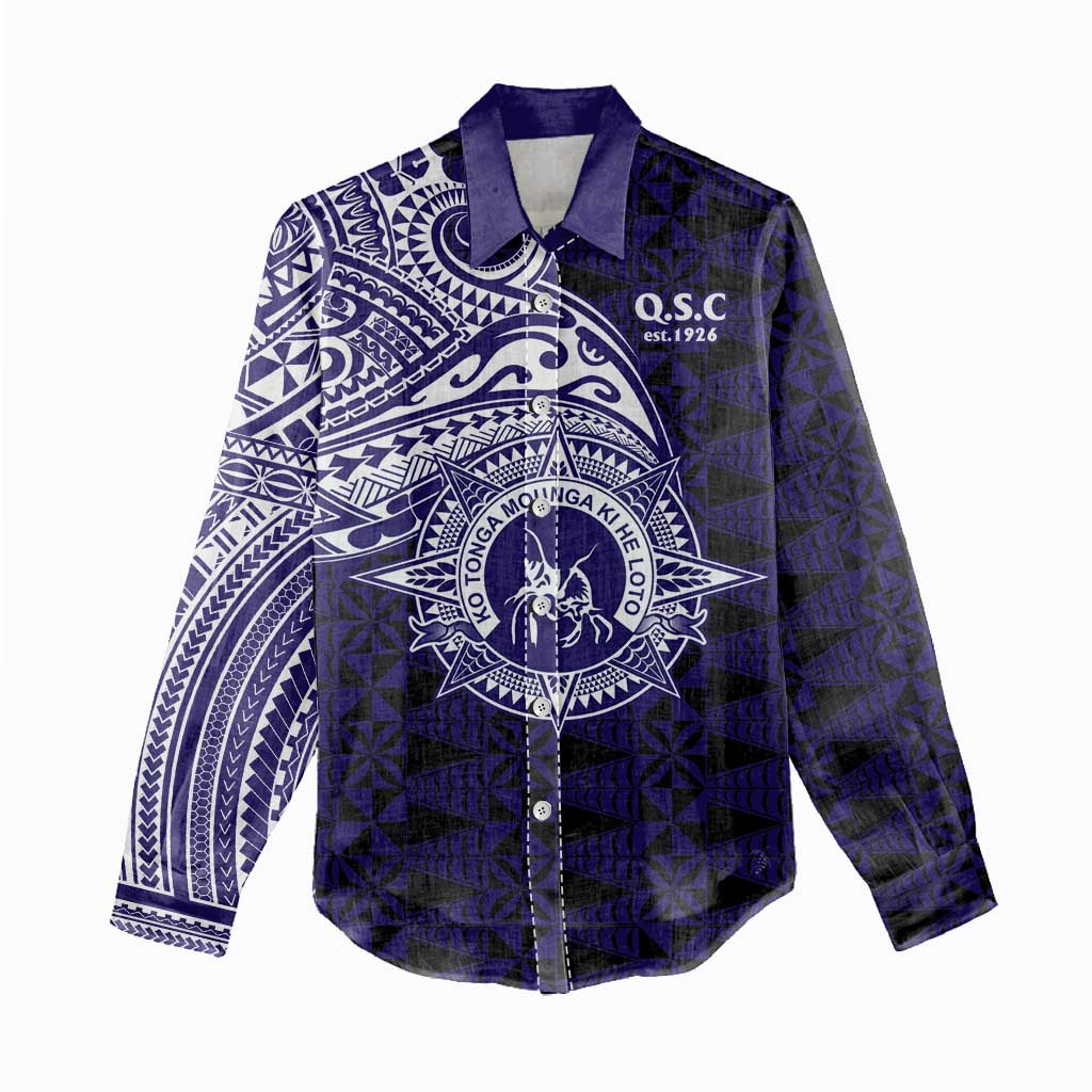Tonga Queen Salote College 100th Years Women Casual Shirt Est 1926 Tongan Ngatu Tapa LT9 - Polynesian Pride