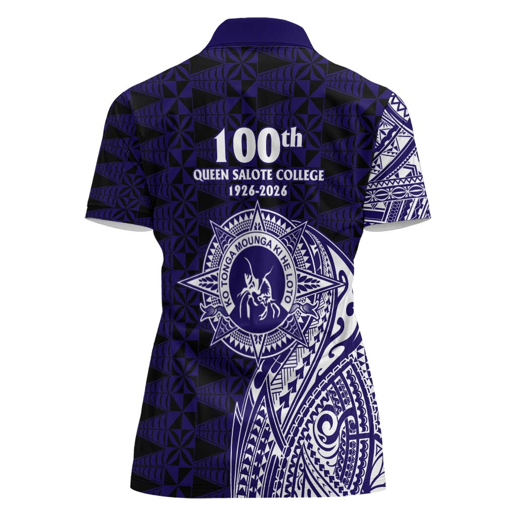 Tonga Queen Salote College 100th Years Women Polo Shirt Est 1926 Tongan Ngatu Tapa LT9 - Polynesian Pride