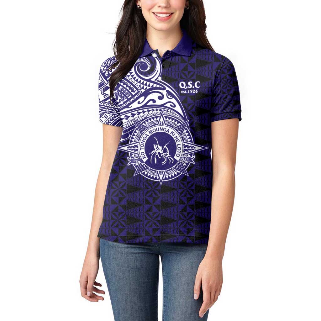 Tonga Queen Salote College 100th Years Women Polo Shirt Est 1926 Tongan Ngatu Tapa LT9 - Polynesian Pride
