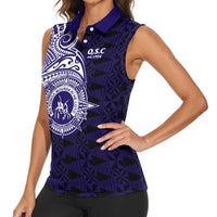 Tonga Queen Salote College 100th Years Women Sleeveless Polo Shirt Est 1926 Tongan Ngatu Tapa LT9 - Polynesian Pride