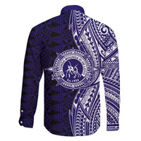 Tonga Queen Salote College 100th Years Family Matching Puletasi and Hawaiian Shirt Blue Tonga Kupesi Uniquely Pacific Art LT9 - Polynesian Pride