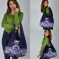 Tonga Queen Salote College 100th Years Grocery Bag Blue Tonga Kupesi Uniquely Pacific Art LT9 - Polynesian Pride