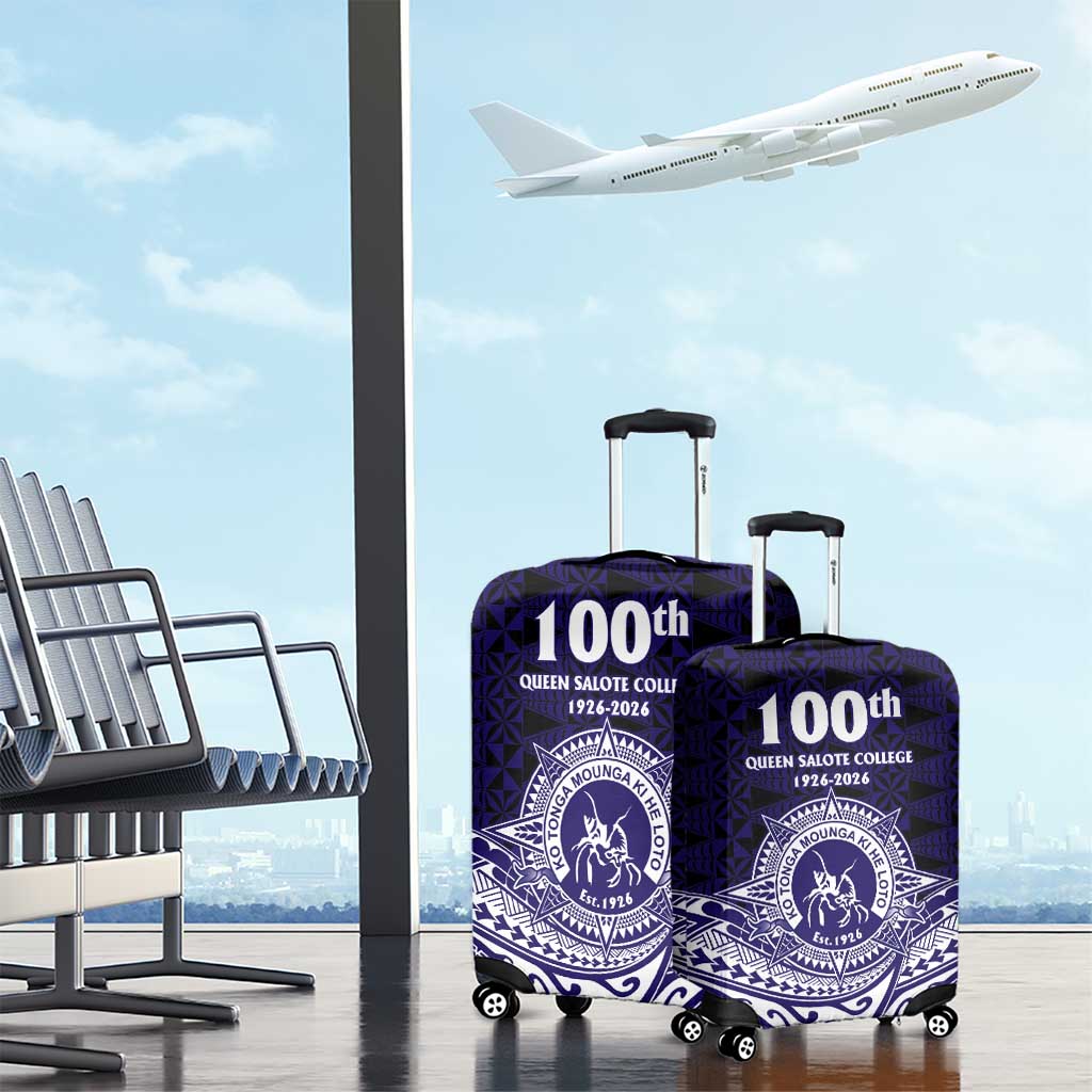 Tonga Queen Salote College 100th Years Luggage Cover Blue Tonga Kupesi Uniquely Pacific Art - Polynesian Pride