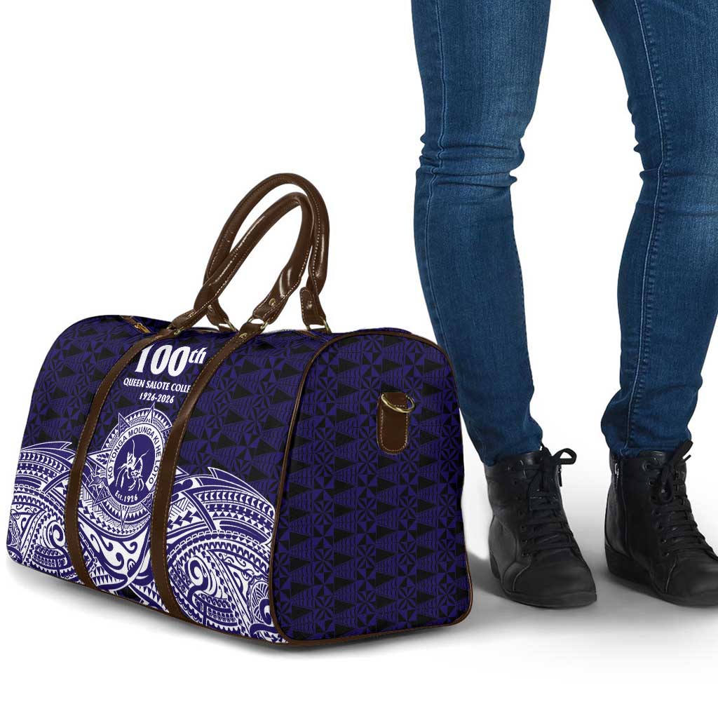Tonga Queen Salote College 100th Years Travel Bag Blue Tonga Kupesi Uniquely Pacific Art - Polynesian Pride
