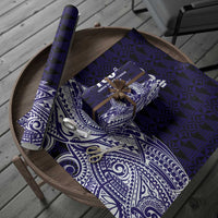 Tonga Queen Salote College 100th Years Wrapping Paper Blue Tonga Kupesi Uniquely Pacific Art LT9 - Polynesian Pride