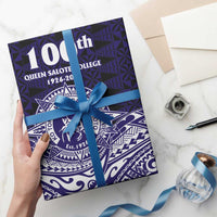 Tonga Queen Salote College 100th Years Wrapping Paper Blue Tonga Kupesi Uniquely Pacific Art LT9 - Polynesian Pride