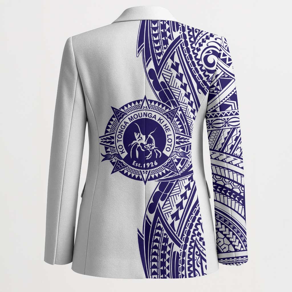 Tonga Queen Salote College 100th Years Blazer White Tonga Kupesi Uniquely Pacific Art - Polynesian Pride
