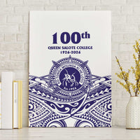 Tonga Queen Salote College 100th Years Canvas Wall Art White Tonga Kupesi Uniquely Pacific Art LT9 Without Frame White - Polynesian Pride