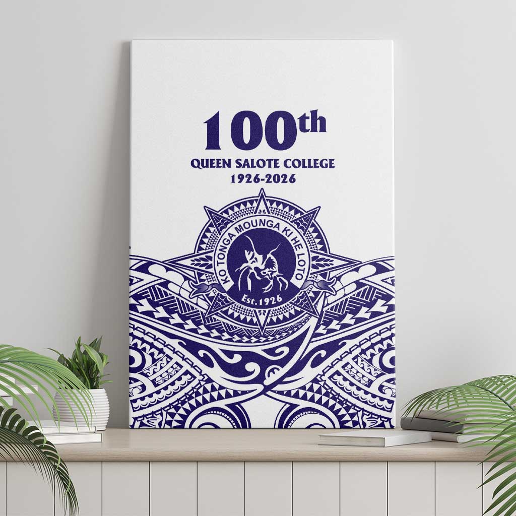 Tonga Queen Salote College 100th Years Canvas Wall Art White Tonga Kupesi Uniquely Pacific Art LT9 - Polynesian Pride