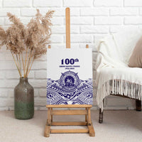Tonga Queen Salote College 100th Years Canvas Wall Art White Tonga Kupesi Uniquely Pacific Art LT9 - Polynesian Pride