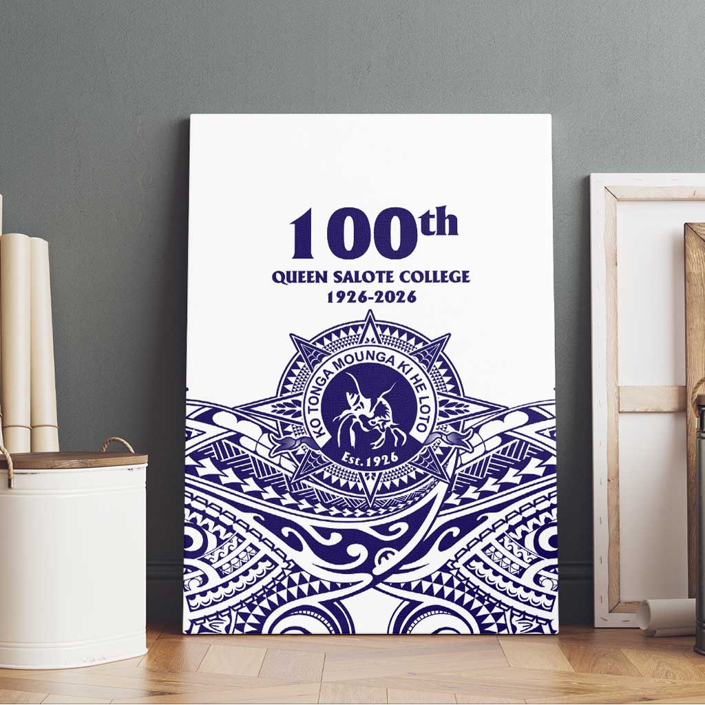 Tonga Queen Salote College 100th Years Canvas Wall Art White Tonga Kupesi Uniquely Pacific Art LT9 - Polynesian Pride