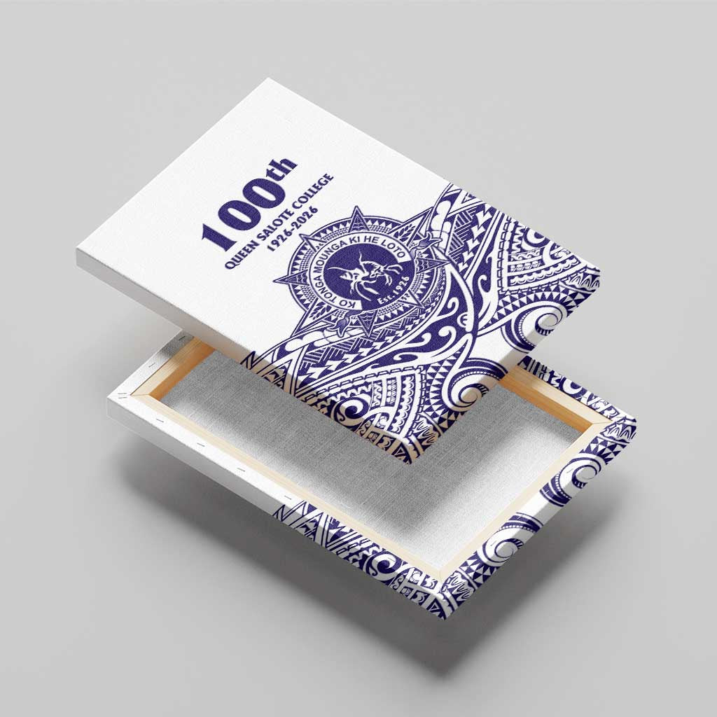 Tonga Queen Salote College 100th Years Canvas Wall Art White Tonga Kupesi Uniquely Pacific Art LT9 - Polynesian Pride