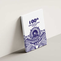 Tonga Queen Salote College 100th Years Canvas Wall Art White Tonga Kupesi Uniquely Pacific Art LT9 - Polynesian Pride