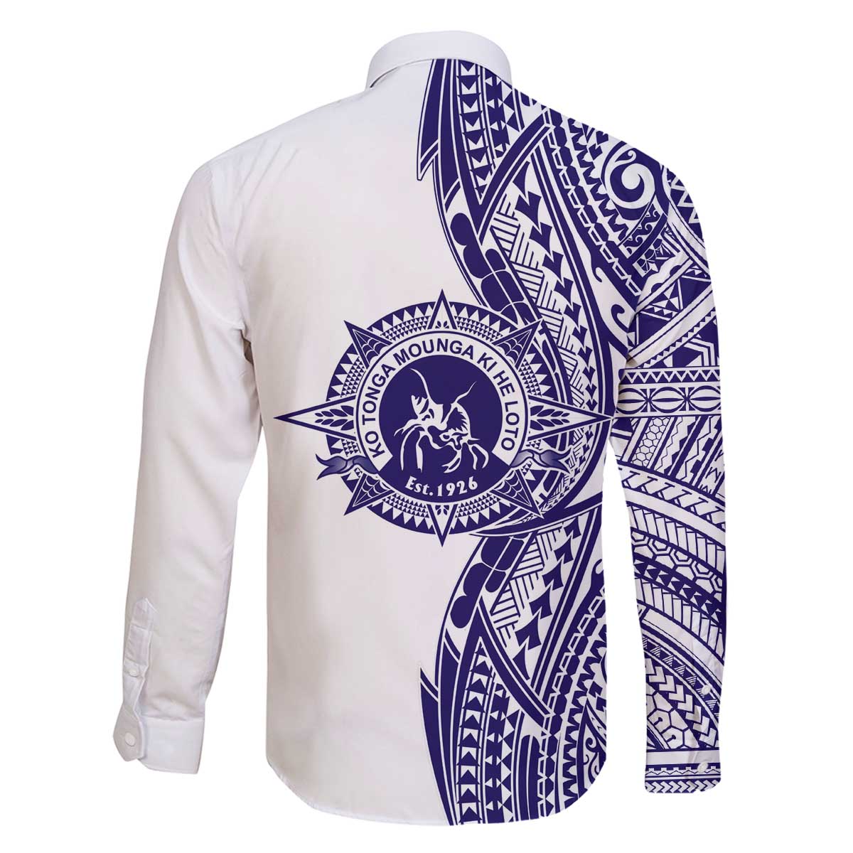 Tonga Queen Salote College 100th Years Family Matching Off The Shoulder Long Sleeve Dress and Hawaiian Shirt White Tonga Kupesi Uniquely Pacific Art LT9 - Polynesian Pride