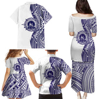 Tonga Queen Salote College 100th Years Family Matching Puletasi and Hawaiian Shirt White Tonga Kupesi Uniquely Pacific Art LT9 - Polynesian Pride