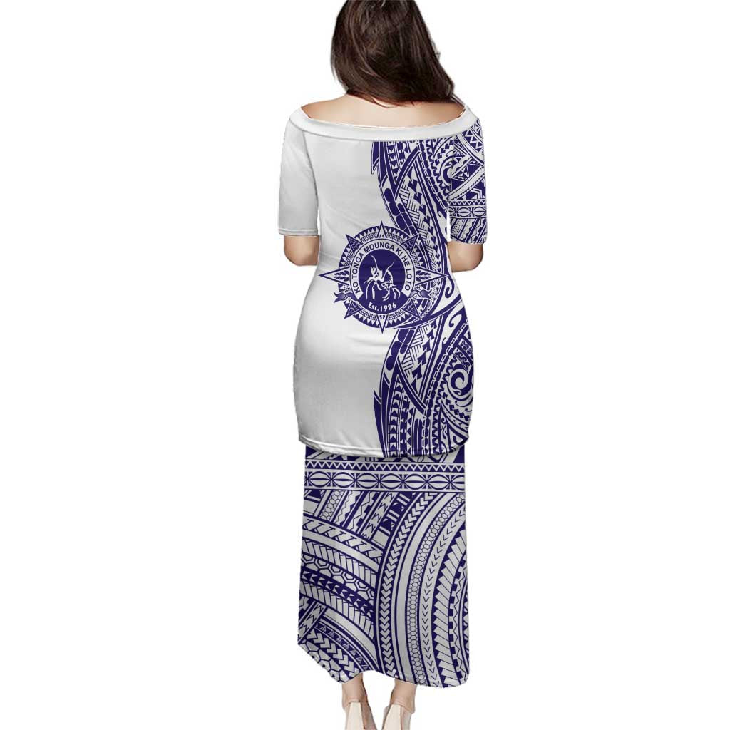 Tonga Queen Salote College 100th Years Family Matching Puletasi and Hawaiian Shirt White Tonga Kupesi Uniquely Pacific Art LT9 - Polynesian Pride
