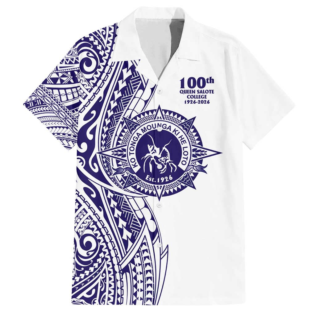 Tonga Queen Salote College 100th Years Family Matching Tank Maxi Dress and Hawaiian Shirt White Tonga Kupesi Uniquely Pacific Art LT9 Dad's Shirt - Short Sleeve White - Polynesian Pride