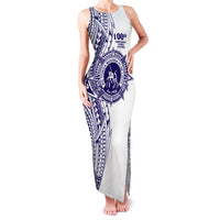 Tonga Queen Salote College 100th Years Family Matching Tank Maxi Dress and Hawaiian Shirt White Tonga Kupesi Uniquely Pacific Art LT9 Mom's Dress White - Polynesian Pride