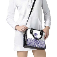 Tonga Queen Salote College 100th Years Shoulder Handbag White Tonga Kupesi Uniquely Pacific Art - Polynesian Pride