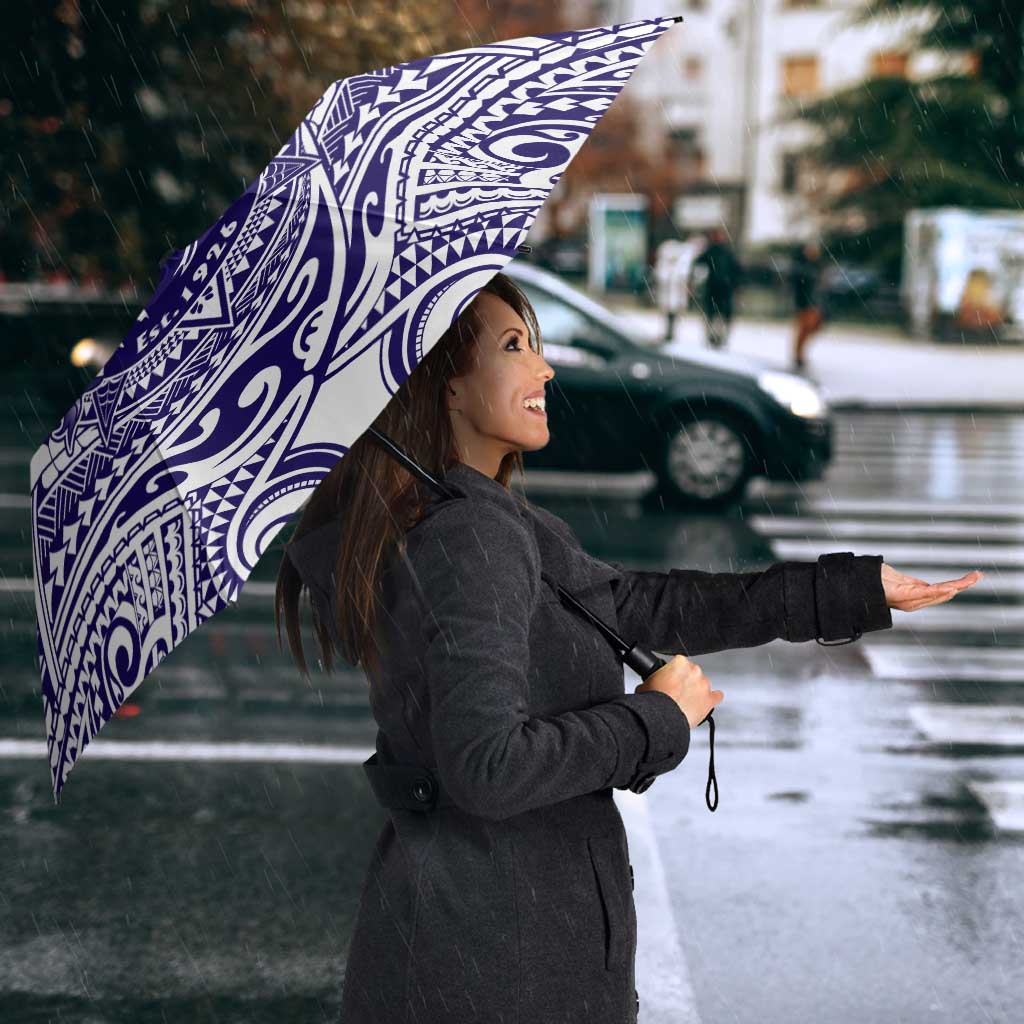 Tonga Queen Salote College 100th Years Umbrella White Tonga Kupesi Uniquely Pacific Art - Polynesian Pride