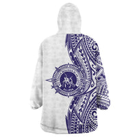 Tonga Queen Salote College 100th Years Wearable Blanket Hoodie White Tonga Kupesi Uniquely Pacific Art LT9 - Polynesian Pride
