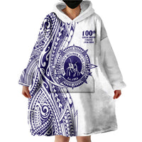 Tonga Queen Salote College 100th Years Wearable Blanket Hoodie White Tonga Kupesi Uniquely Pacific Art LT9 - Polynesian Pride