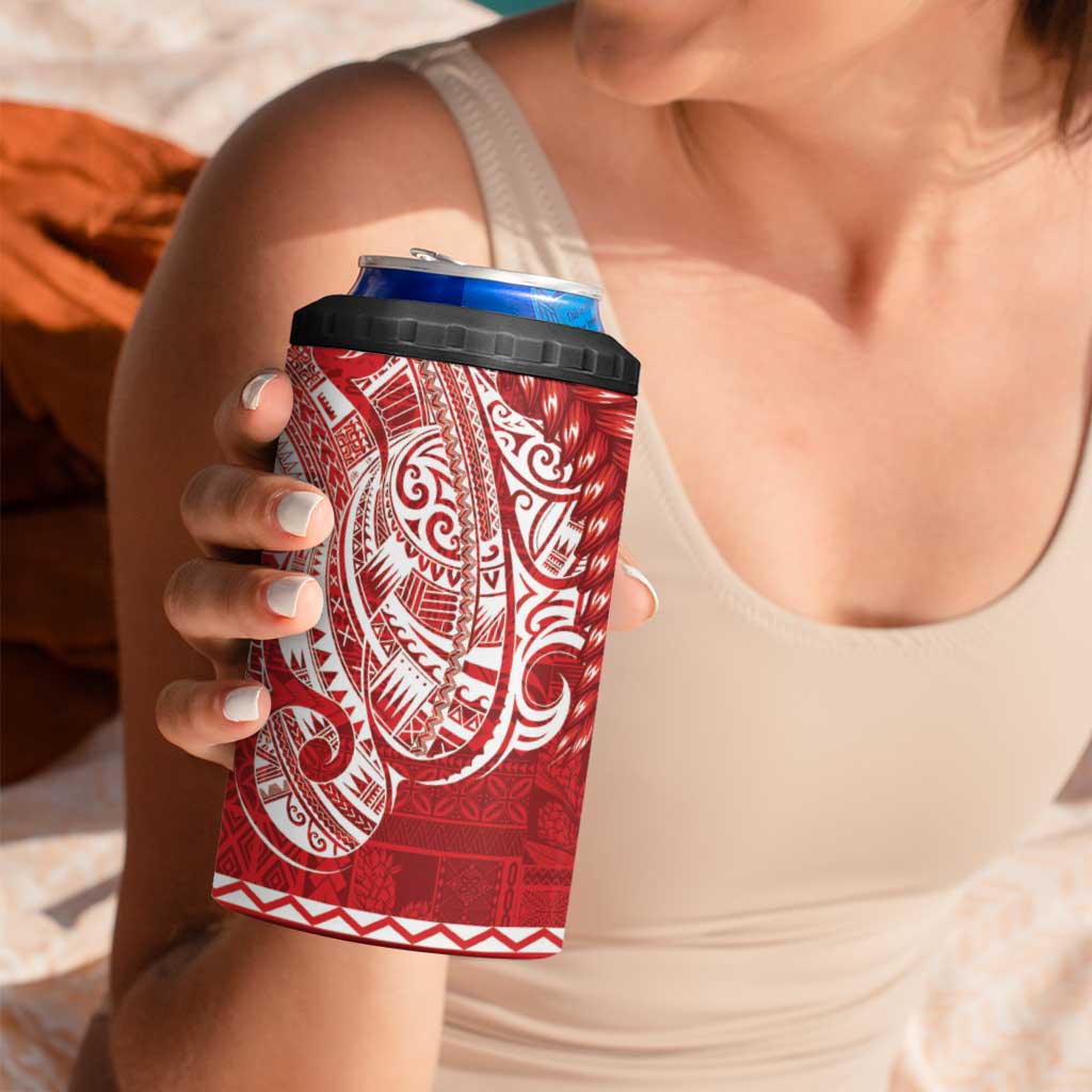 Samoa FAST 4 in 1 Can Cooler Tumbler Samoan Motif Patterns - Polynesian Pride