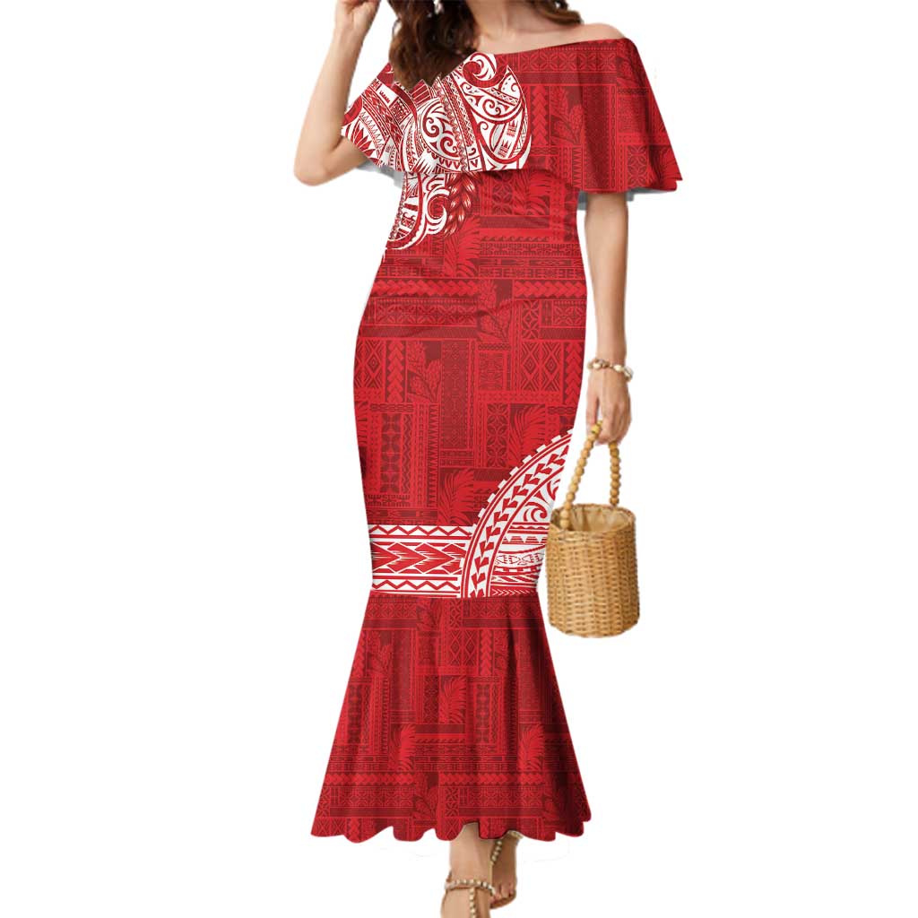 Samoa FAST Family Matching Mermaid Dress and Hawaiian Shirt Samoan Motif Patterns - Polynesian Pride