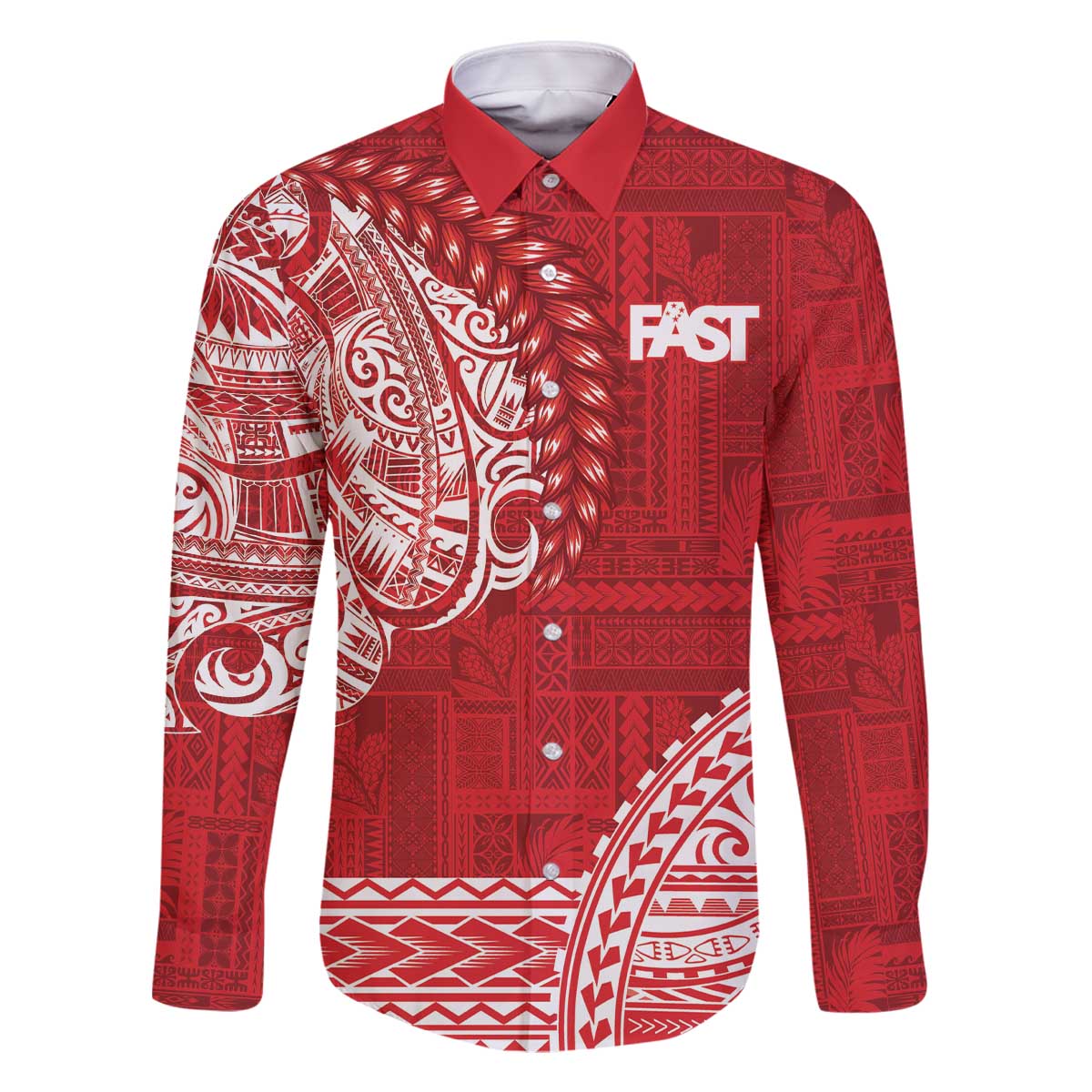 Samoa FAST Family Matching Off The Shoulder Long Sleeve Dress and Hawaiian Shirt Samoan Motif Patterns - Polynesian Pride