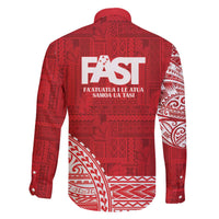 Samoa FAST Family Matching Off The Shoulder Long Sleeve Dress and Hawaiian Shirt Samoan Motif Patterns - Polynesian Pride