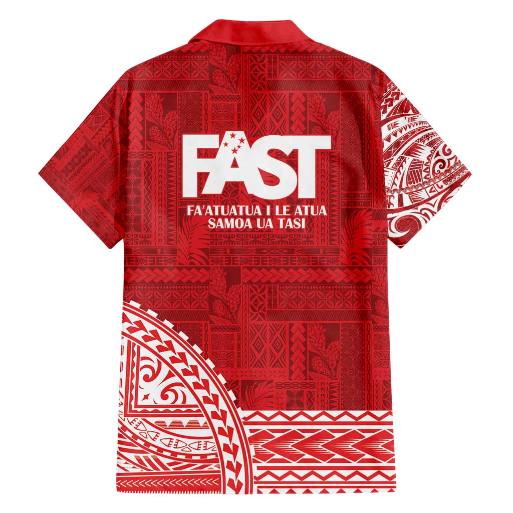 Samoa FAST Family Matching Off Shoulder Short Dress and Hawaiian Shirt Samoan Motif Patterns - Polynesian Pride