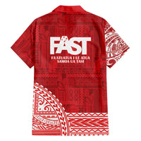 Samoa FAST Family Matching Off Shoulder Short Dress and Hawaiian Shirt Samoan Motif Patterns - Polynesian Pride