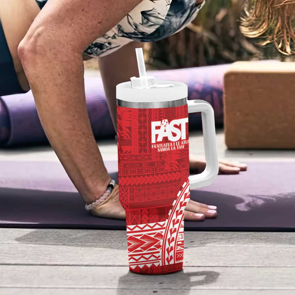 Samoa FAST Tumbler With Handle Samoan Motif Patterns - Polynesian Pride
