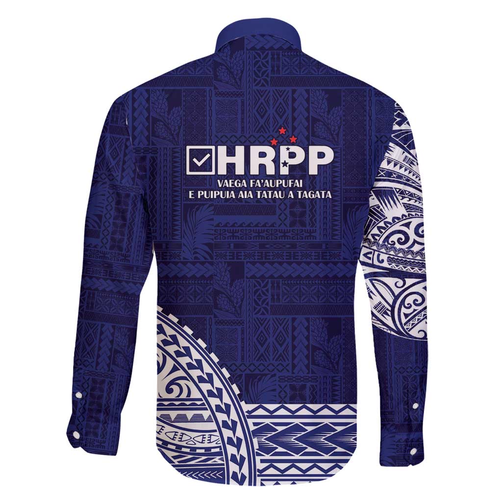 Samoa HRPP Family Matching Off Shoulder Maxi Dress and Hawaiian Shirt Samoan Motif Patterns - Polynesian Pride