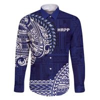 Samoa HRPP Family Matching Off Shoulder Short Dress and Hawaiian Shirt Samoan Motif Patterns - Polynesian Pride