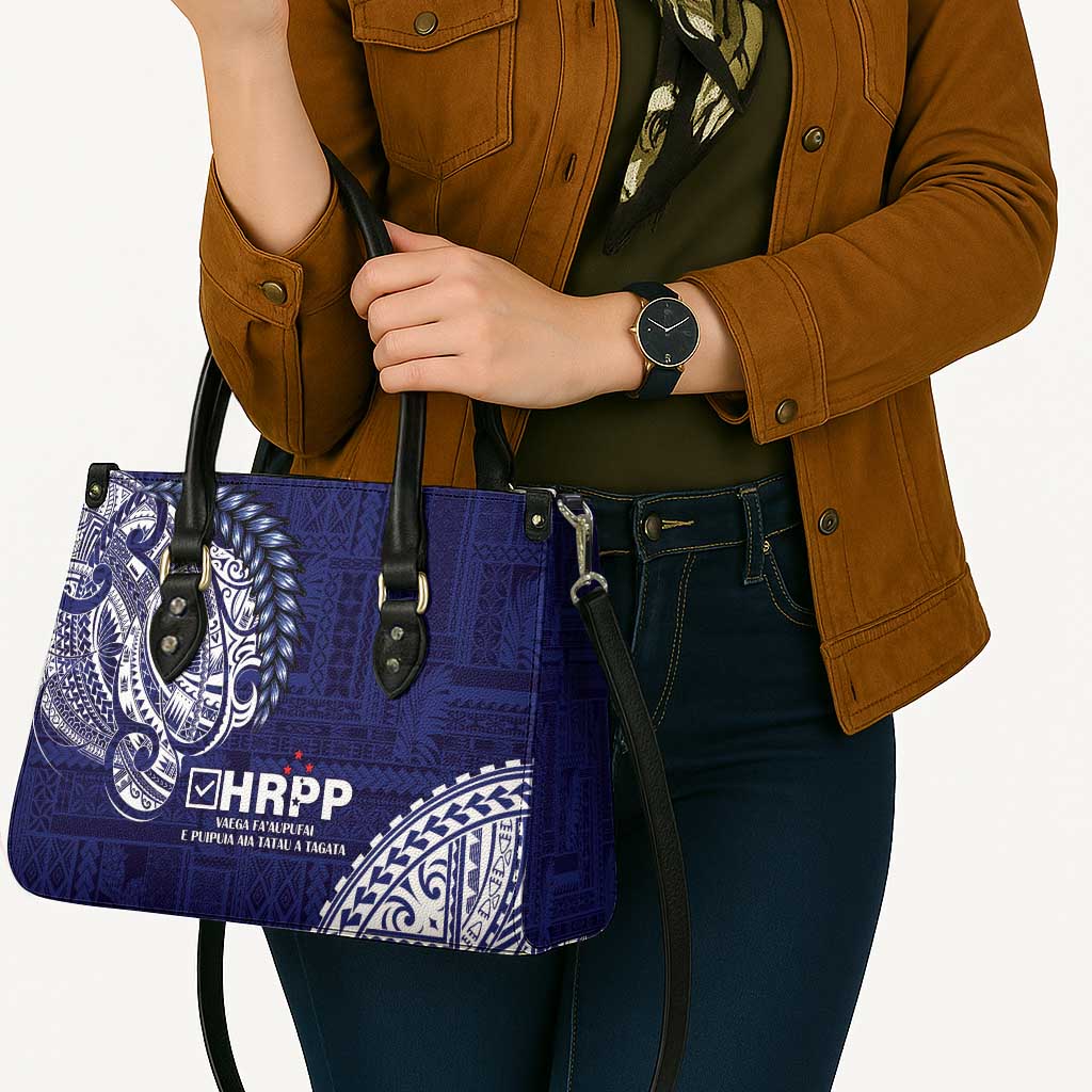 Samoa HRPP Leather Bag Samoan Motif Patterns - Polynesian Pride