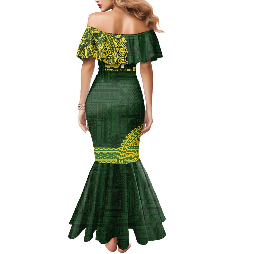 Samoa SUP Family Matching Mermaid Dress and Hawaiian Shirt Samoan Motif Patterns - Polynesian Pride