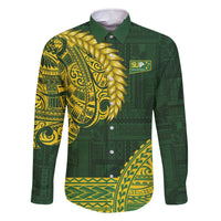 Samoa SUP Family Matching Off The Shoulder Long Sleeve Dress and Hawaiian Shirt Samoan Motif Patterns - Polynesian Pride