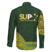 Samoa SUP Family Matching Off The Shoulder Long Sleeve Dress and Hawaiian Shirt Samoan Motif Patterns - Polynesian Pride