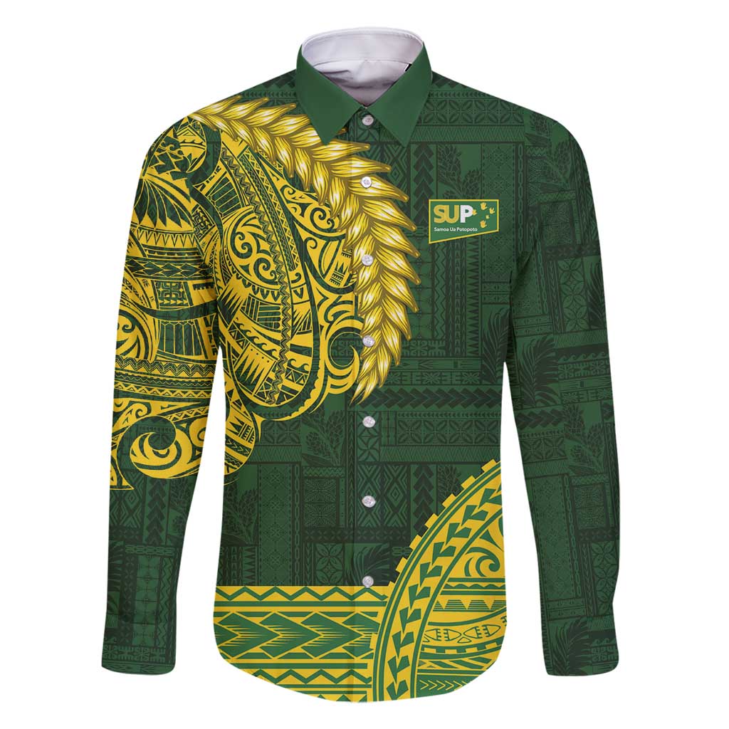 Samoa SUP Family Matching Off Shoulder Short Dress and Hawaiian Shirt Samoan Motif Patterns - Polynesian Pride
