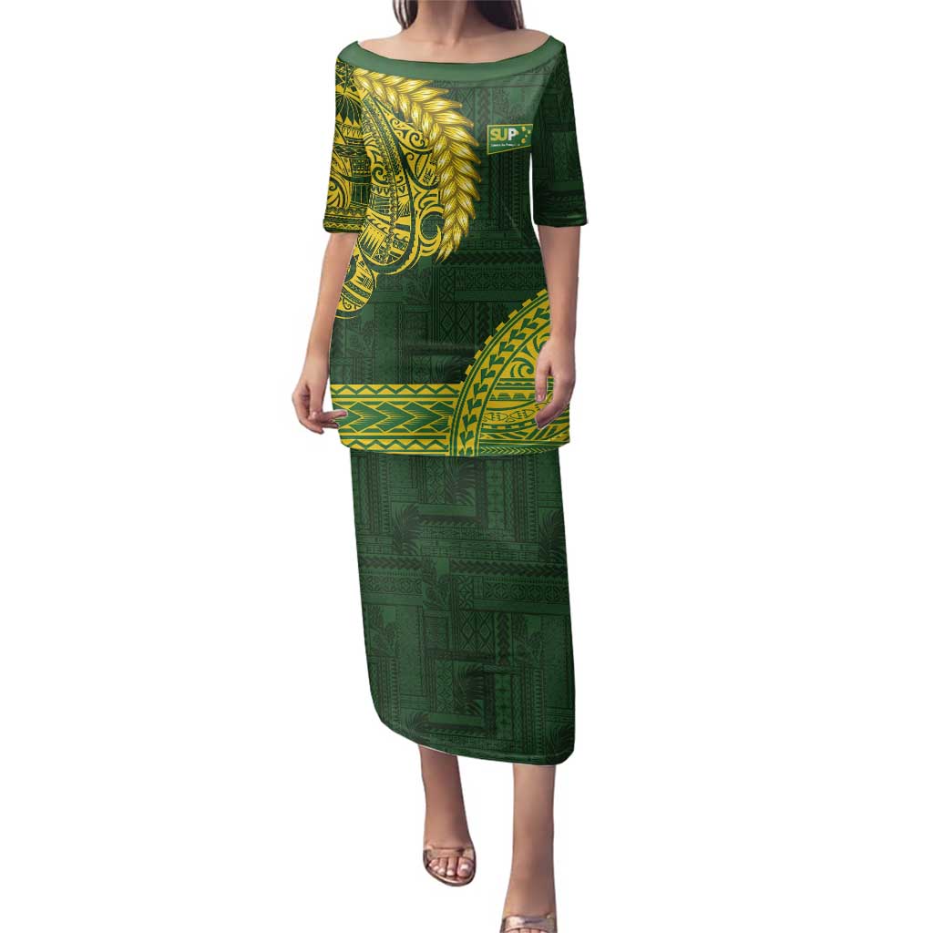Samoa SUP Family Matching Puletasi and Hawaiian Shirt Samoan Motif Patterns - Polynesian Pride