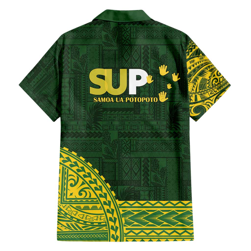 Samoa SUP Family Matching Short Sleeve Bodycon Dress and Hawaiian Shirt Samoan Motif Patterns - Polynesian Pride