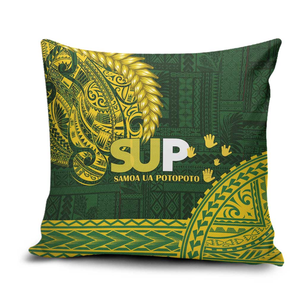 Samoa SUP Pillow Cover Samoan Motif Patterns LT9 Green - Polynesian Pride