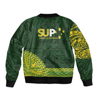 Samoa SUP Sleeve Zip Bomber Jacket Samoan Motif Patterns LT9 - Polynesian Pride