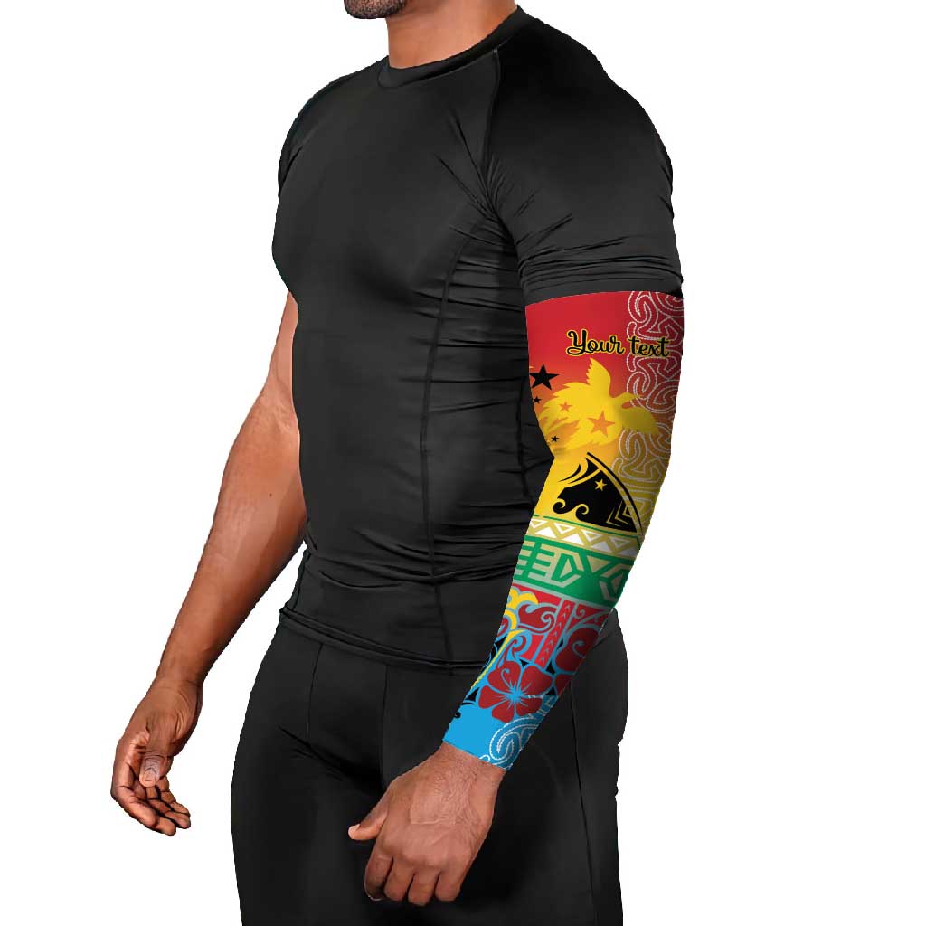Personalised Torba PNG Day Arm Sleeves Oro Tapa Pattern - Polynesian Pride