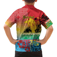 Personalised Torba PNG Day Family Matching Off Shoulder Short Dress and Hawaiian Shirt Oro Tapa Pattern - Polynesian Pride