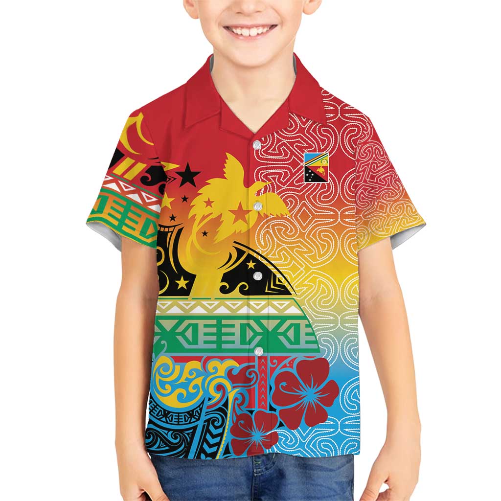 Personalised Torba PNG Day Family Matching Off Shoulder Short Dress and Hawaiian Shirt Oro Tapa Pattern - Polynesian Pride