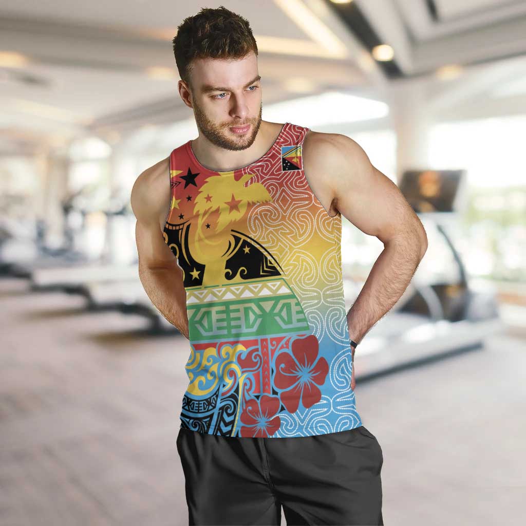 Personalised Torba PNG Day Men Tank Top Oro Tapa Pattern - Polynesian Pride