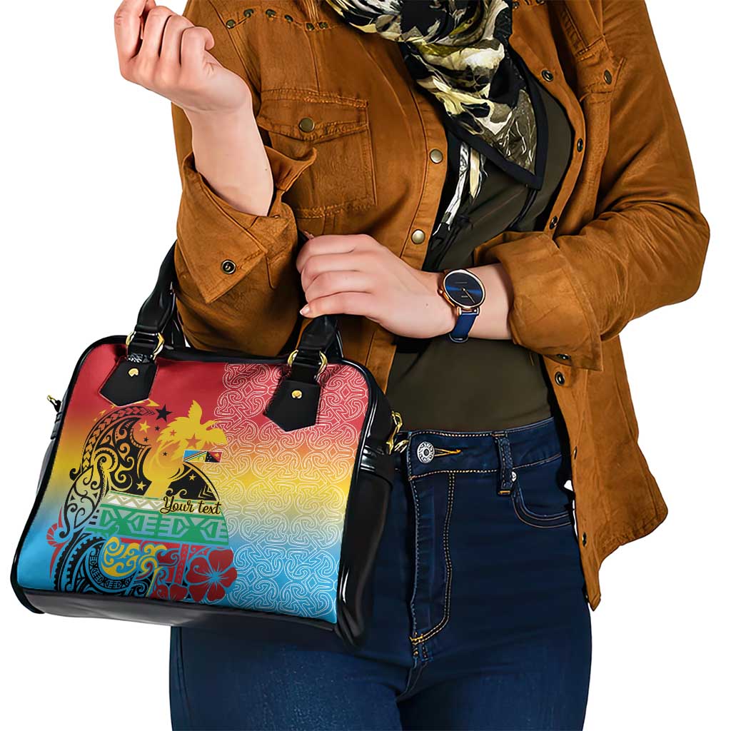 Personalised Torba PNG Day Shoulder Handbag Oro Tapa Pattern - Polynesian Pride