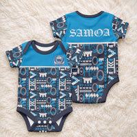 Samoan Warrior Island Heritage Baby Onesie Ocean Island Geometry Blue Style LT9 - Polynesian Pride